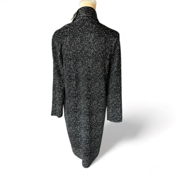 NWT J. Jill Long Black Duster Sweater Cardigan Coat Front Pockets Single Button - Picture 3 of 9